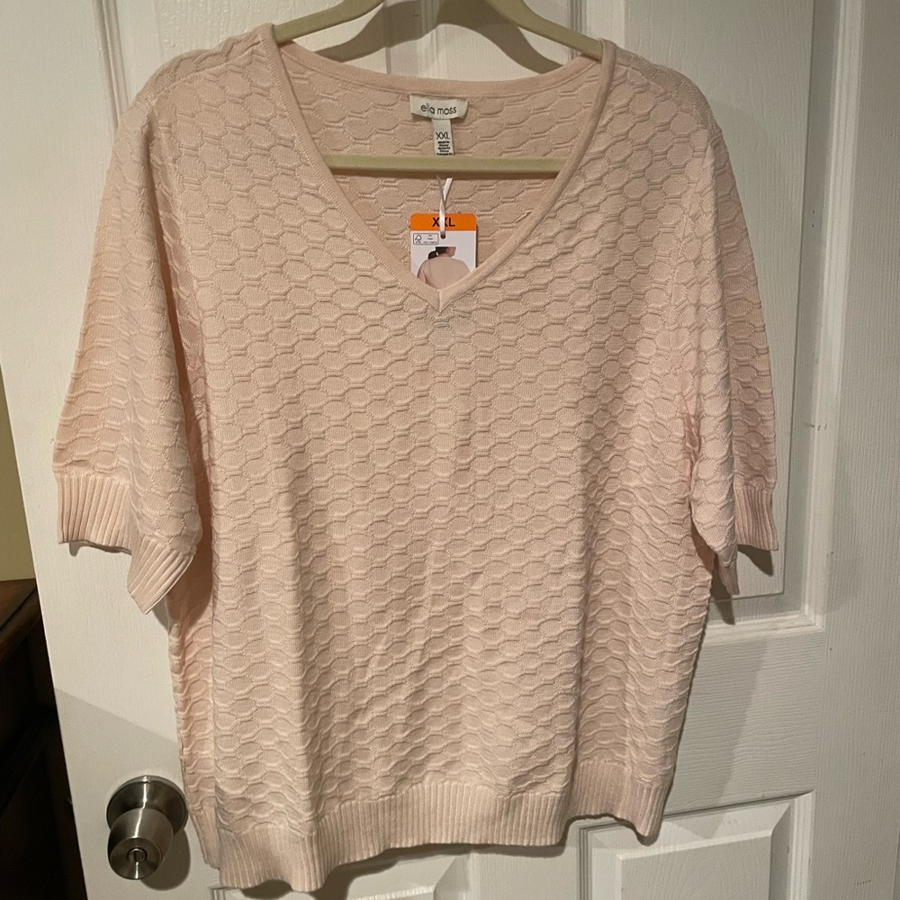 Ella Moss Cream V-Neck Sweater